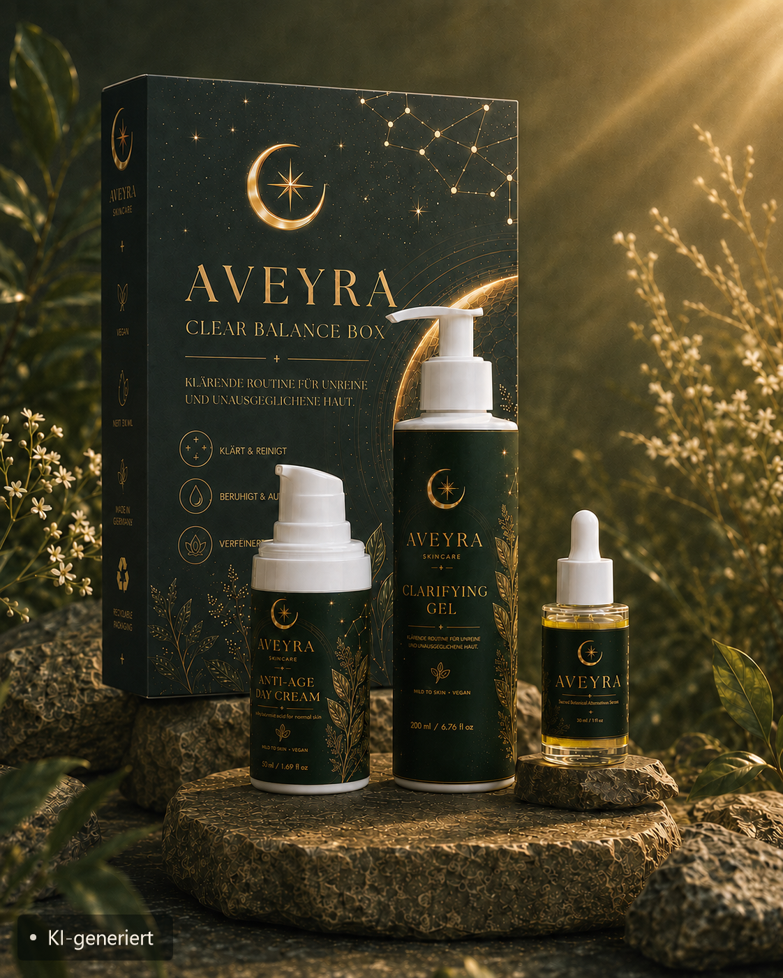 Aveyra Clear Balance Box in Szene (KI-generiertes Bild)