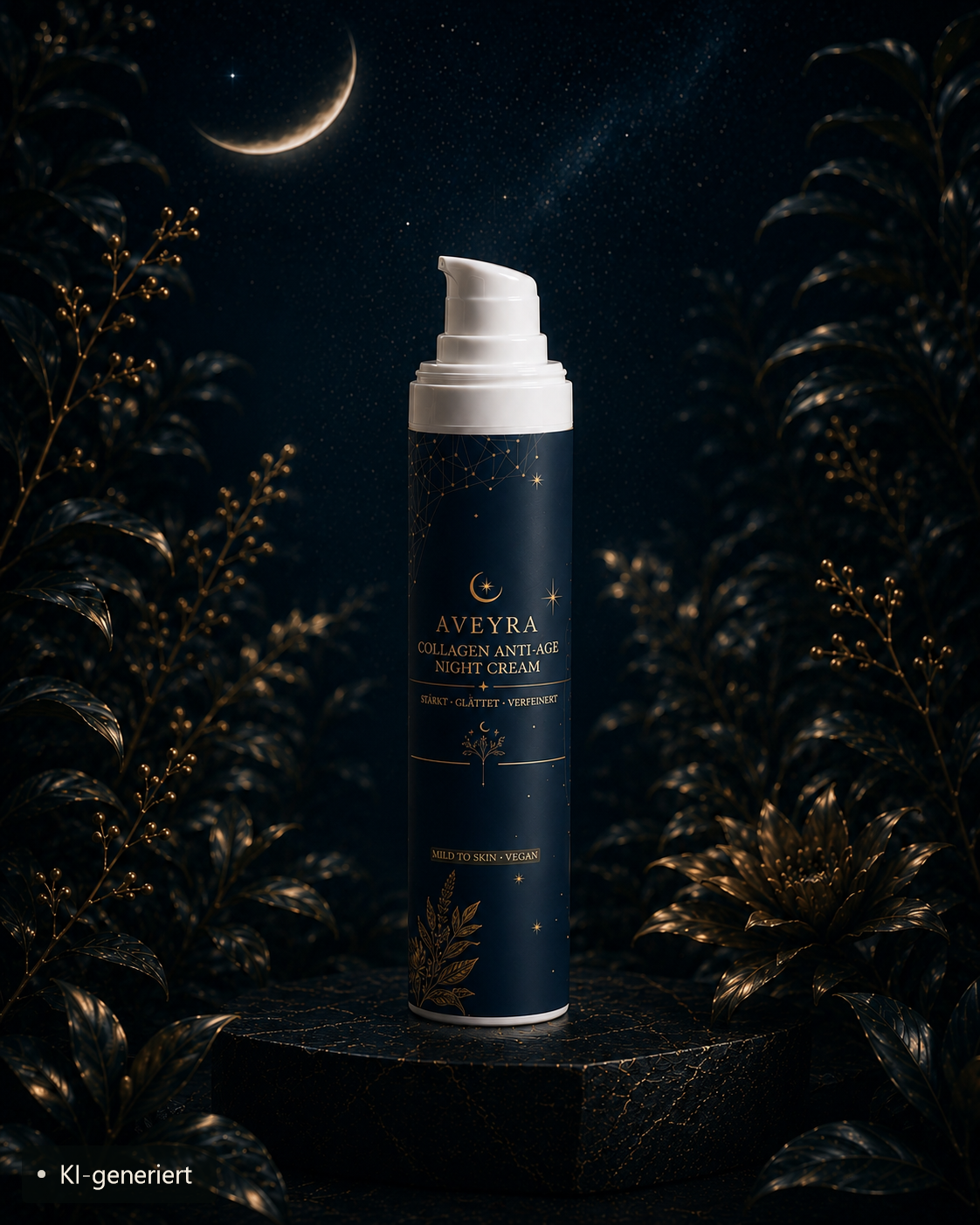 Aveyra Night Ritual Box, Produkte in Szene (KI-generiertes Bild)