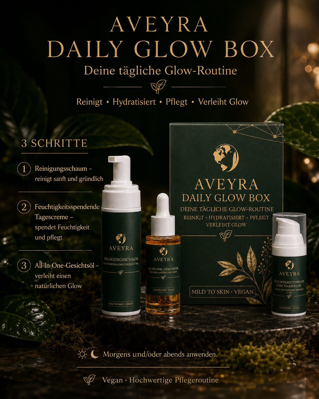 Aveyra Glow Routine Box, Produktansicht